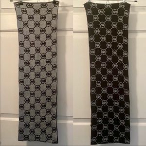 Michael Kors black grey reversible infinity scarf